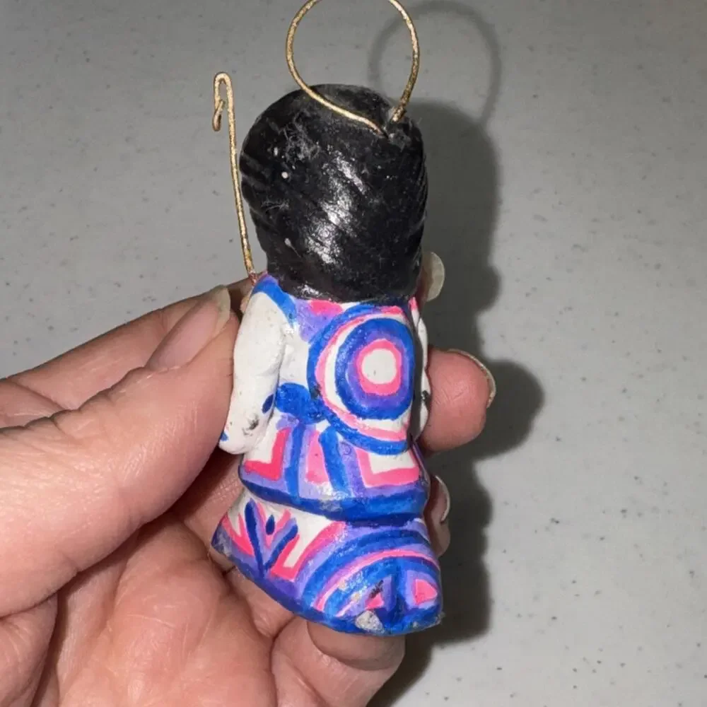VTG Mexican Hand Painted Folk Art Clay Nacimientos Nativity 10pc Bright SEE PICS